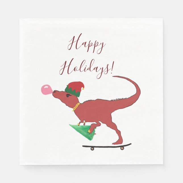 T-rex Santa Napkins (Front)