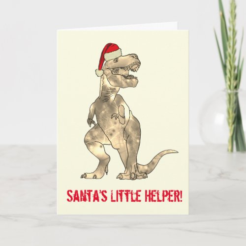 T_Rex Santa quote Card