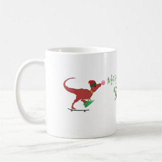 T-rex Santa Skater Coffee Mug