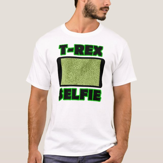 T-Rex Selfie Short Arms Funny Dinosaur T-Shirt (Front)
