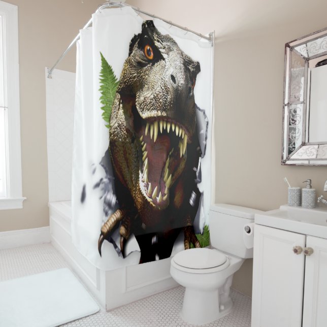 t rex  shower time curtain (In Situ)