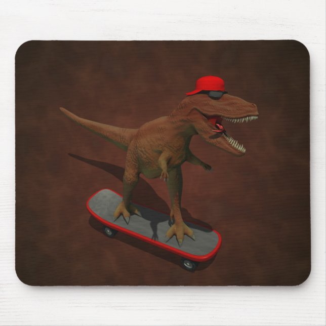 T Rex Skateboarding Mouse Pad (Front)