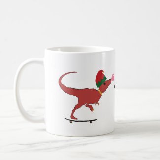 T-rex Skater Holiday Art