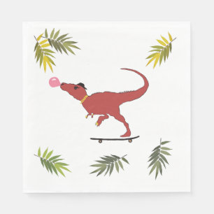 T-rex skater napkins