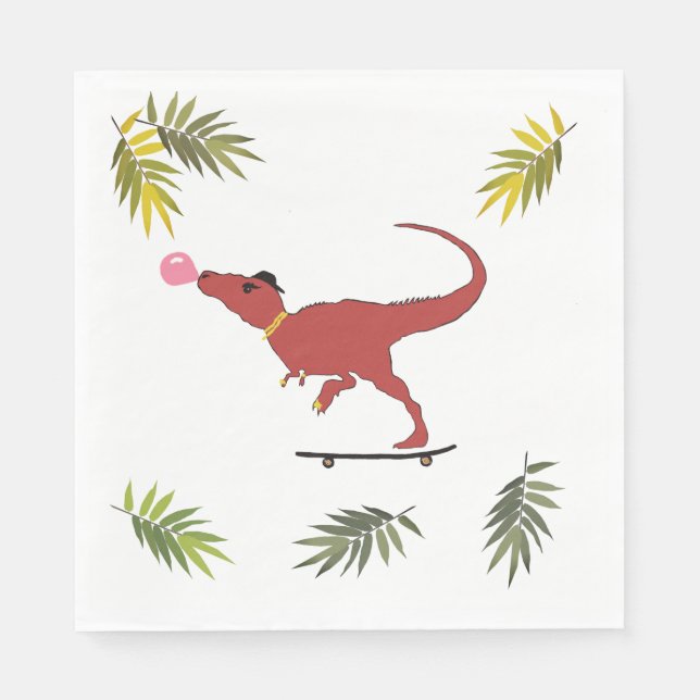 T-rex skater napkins (Front)