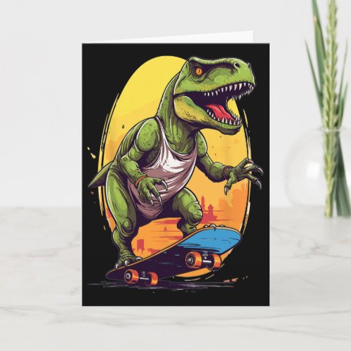 T-rex Skater - Skateboard Skateboarder Skateboardi Card