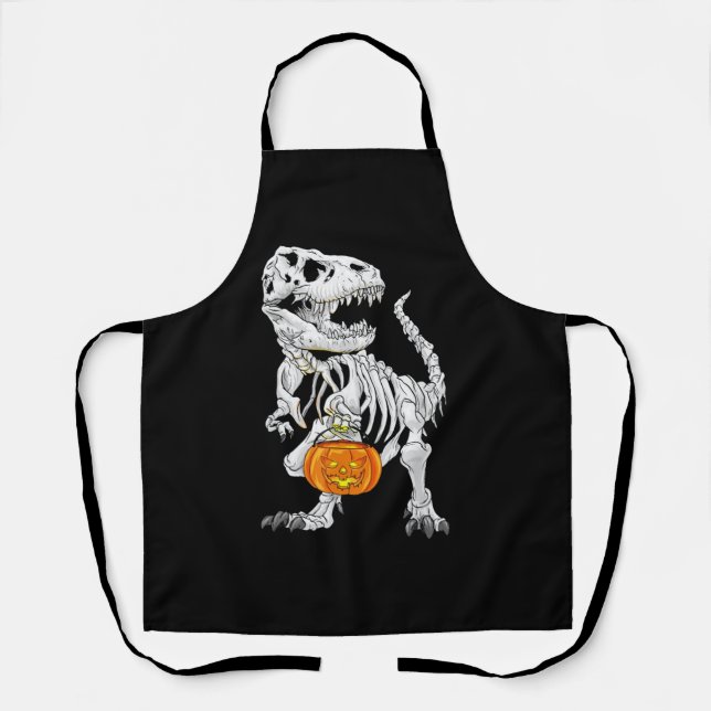 T-Rex skeleton Halloween costume Apron (Front)