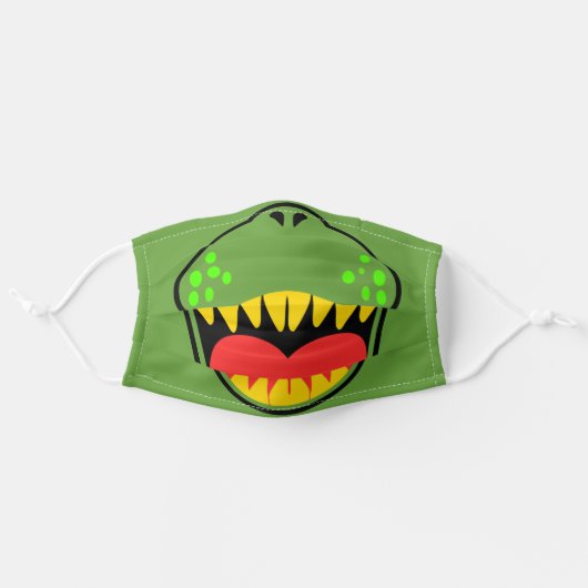 T-REX SMILE ADULT CLOTH FACE MASK (Front, Unfolded)