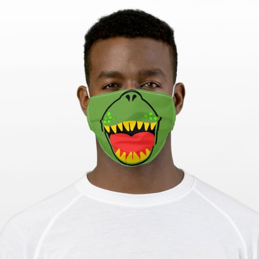 T-REX SMILE ADULT CLOTH FACE MASK (Worn)