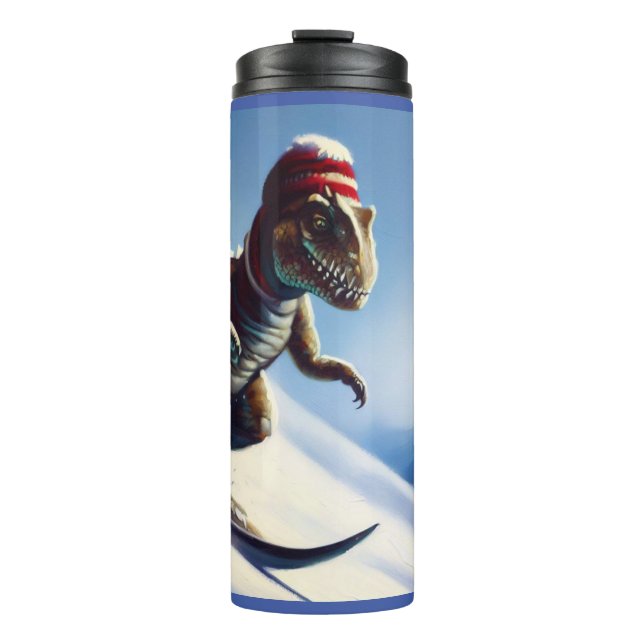 T Rex Snowboarding Thermal Tumbler (Front)