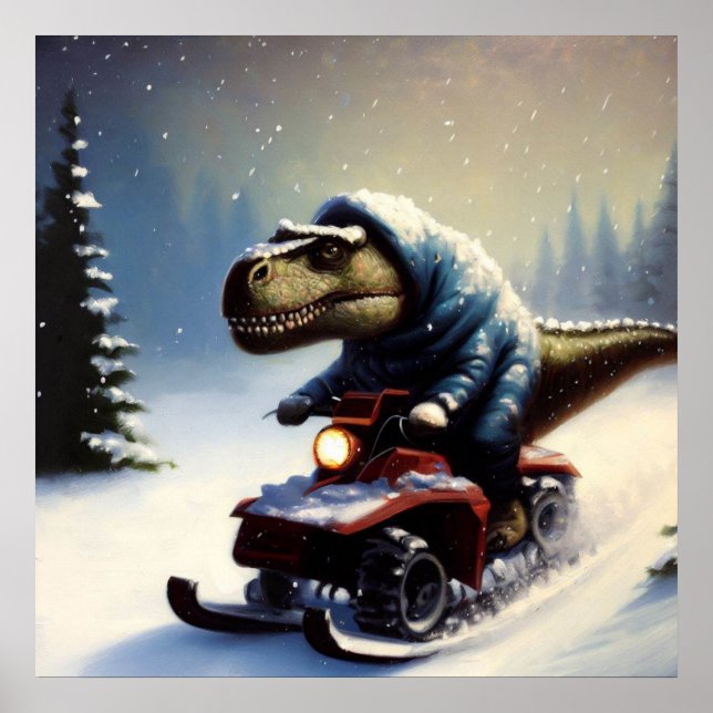 T Rex Snowmobile Poster (Front)