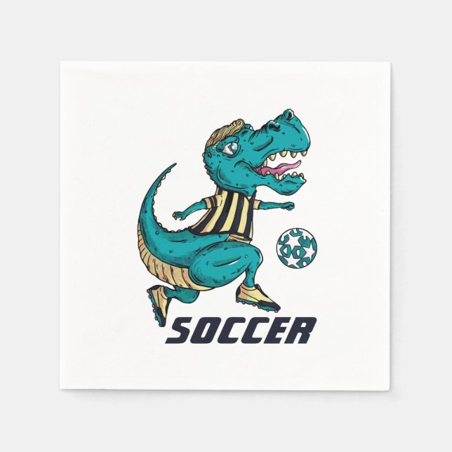 T-Rex Soccer Player Sports Napkins (Front)