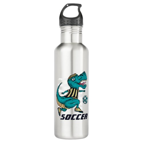 T_Rex Soccer Player Sports Stainless Steel Water Bottle