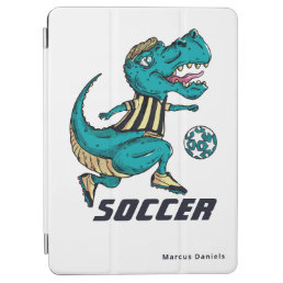 T-Rex Soccer Player Sports with Name iPad Air Cover