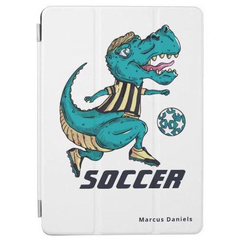T_Rex Soccer Player Sports with Name iPad Air Cover