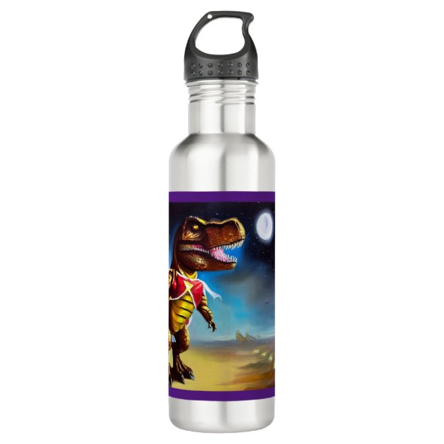 T Rex Space Opera Hero Stainless Steel Water Bottle (Front)