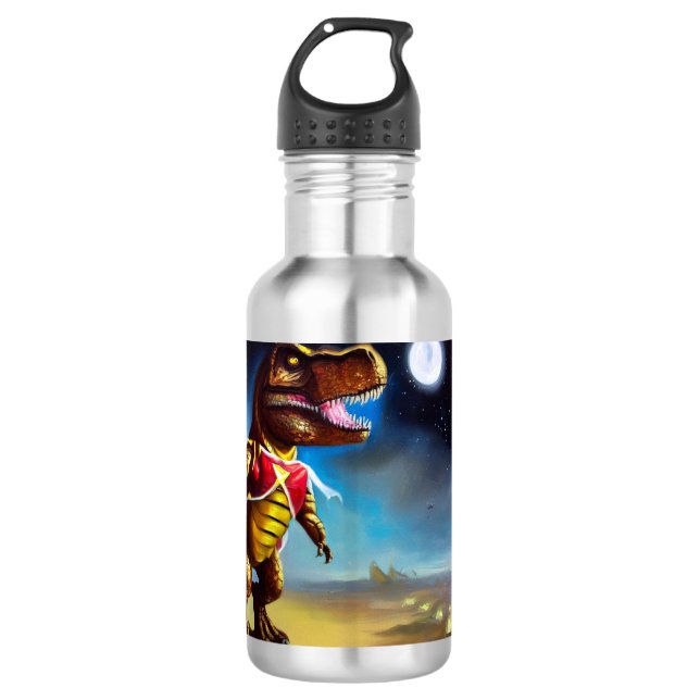 T Rex Space Opera Hero Stainless Steel Water Bottle (Front)