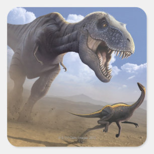 T Rex Square Sticker