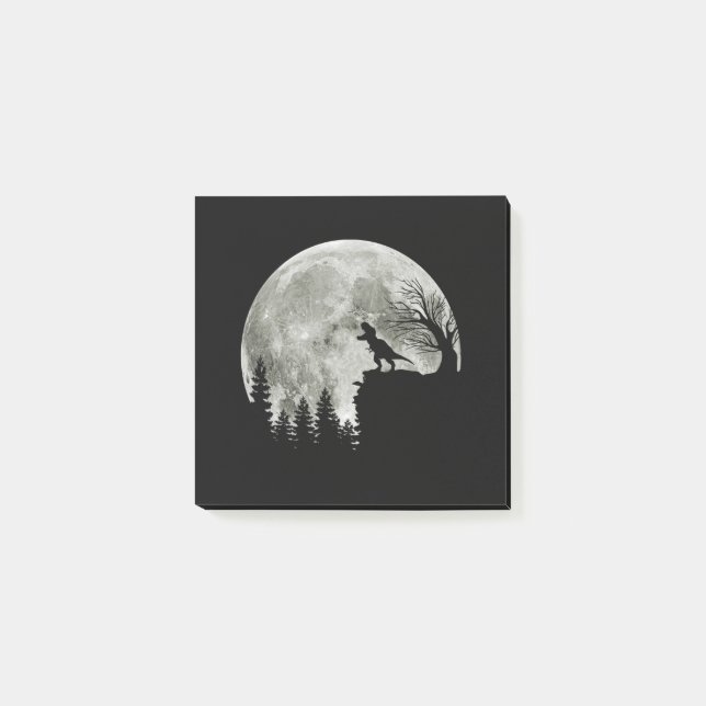  T Rex Standing On Mountain Moonlight Halloween Post-it Notes (Front)