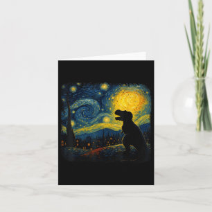 T Rex Starry Night Van Gogh Dinosaus Gifts Men Wom Card