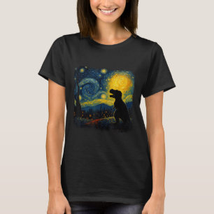T Rex Starry Night Van Gogh Dinosaus Gifts Men Wom T-Shirt