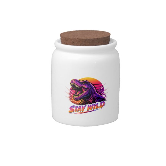 T-Rex Stay Wild Candy Jar (Front)