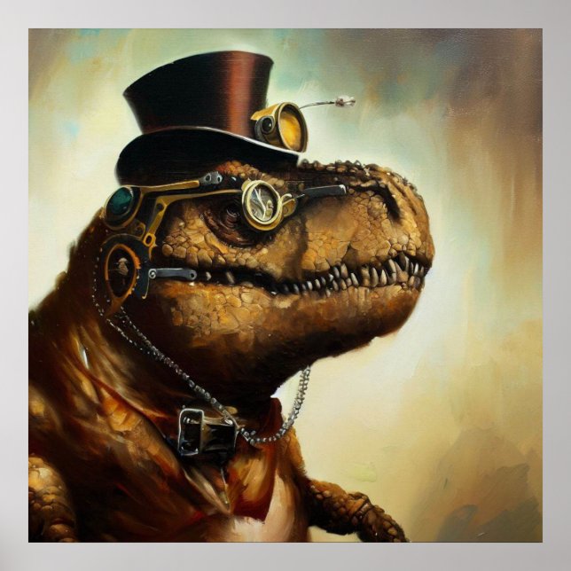 T Rex Steampunk Poster (Front)