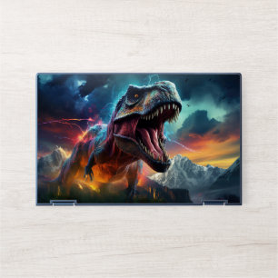 T-Rex Stormy Mountain Dinosaur HP Laptop Skin