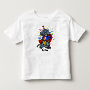 T-Rex Superhero 3rd Birthday Toddler T-shirt
