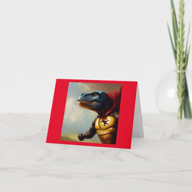 T Rex Superhero Card (Front)