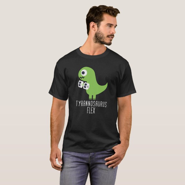 T Rex T Shirt Tyrannosaurus Flex (Front Full)