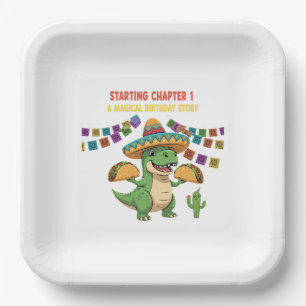 T-Rex Taco Fiesta 1st Birthday   Starting Chapter  Paper Plates