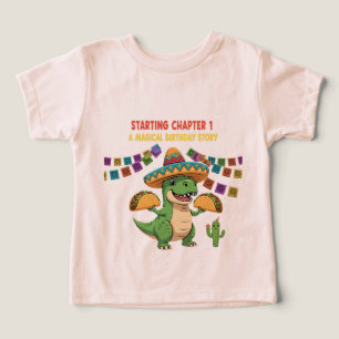 T-Rex Taco Fiesta 1st Birthday Starting Chapter Toddler T-shirt