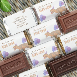 T-Rex Tan Prehistoric Cute Dinosaur Birthday Hershey's Miniatures