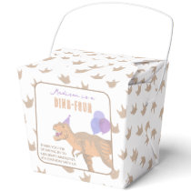 T-Rex Tan Thank You Birthday Dino Party Favor Boxes