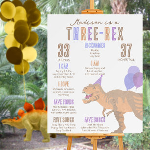 T-Rex Tan Three-Rex Milestone Year Board