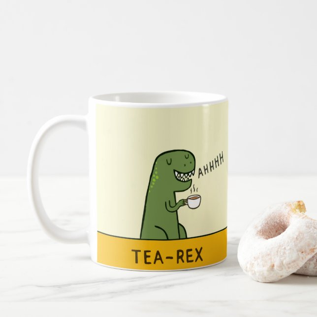 T-Rex Tea Rex funny Dinosaur Coffee Mug (With Donut)