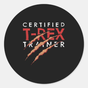 T-rex Trainer Claw Marks Funny Dinosaur Classic Round Sticker