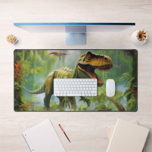 T Rex Tropical Jungle Dinosaur Adventure Desk Mat