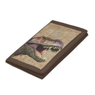 T-rex,tyrannosaurus,dinosaur Vintage Antique Art Trifold Wallet