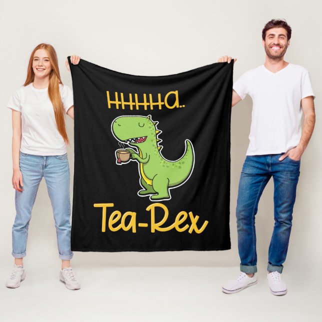 T Rex Tyrannosaurus Illustration Fleece Blanket (In Situ)
