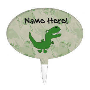 T-Rex Tyrannosaurus Rex Dinosaur Cartoon Kids Boys Cake Topper