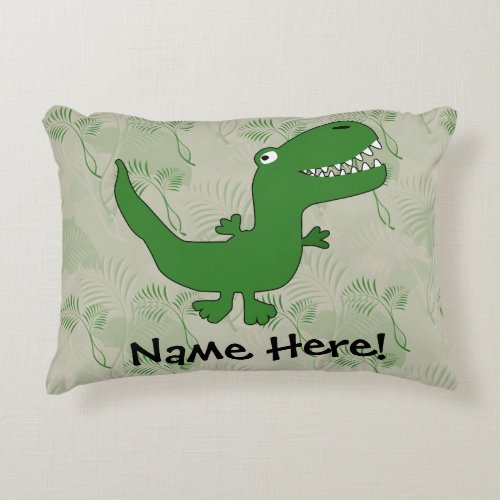 T_Rex Tyrannosaurus Rex Dinosaur Cartoon Kids Boys Decorative Pillow