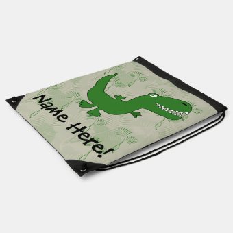 Urban Backwoods T-Rex Hates Push-Ups Drawstring Bag - 100% Cotton Gym Sack Backpack | Dinosaur Funny Gym Bag - View #4