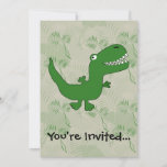 T-Rex Tyrannosaurus Rex Dinosaur Cartoon Kids Boys Invitation