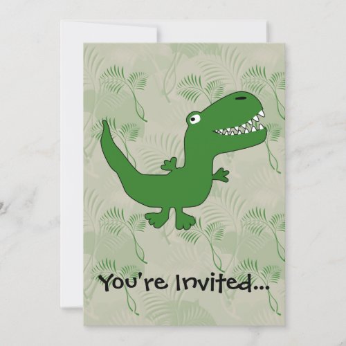 T_Rex Tyrannosaurus Rex Dinosaur Cartoon Kids Boys Invitation