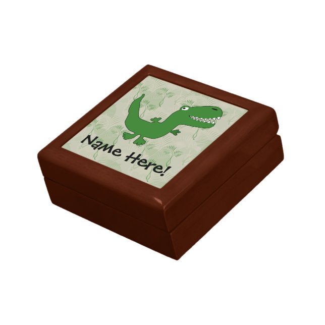 T-Rex Tyrannosaurus Rex Dinosaur Cartoon Kids Boys Keepsake Box (Side)