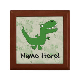 T-Rex Tyrannosaurus Rex Dinosaur Cartoon Kids Boys Keepsake Box | Zazzle