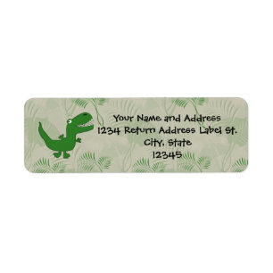 T-Rex Tyrannosaurus Rex Dinosaur Cartoon Kids Boys Label