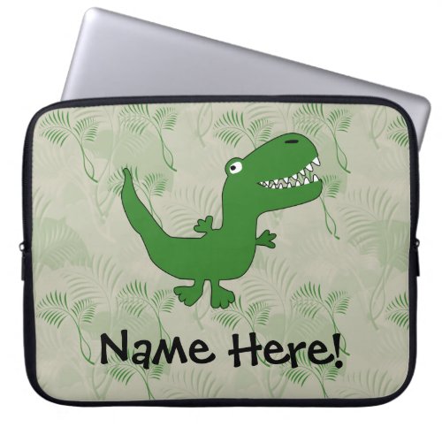 T_Rex Tyrannosaurus Rex Dinosaur Cartoon Kids Boys Laptop Sleeve